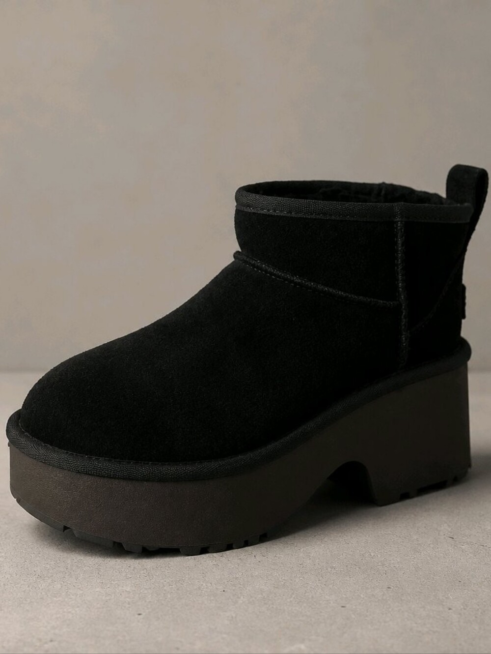 UGG Black Classic Ultra Mini New Heights Ankle Boots